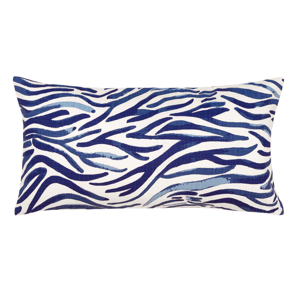 Blue Watercolor Reef Throw Pillow