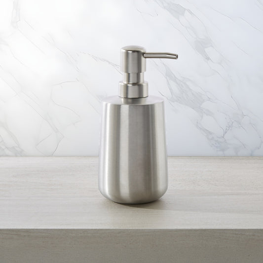 Classic Brushed Stainless Steel Bath Accessories, Soap/Lotion Pump
