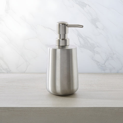Classic Brushed Stainless Steel Bath Accessories, Soap/Lotion Pump