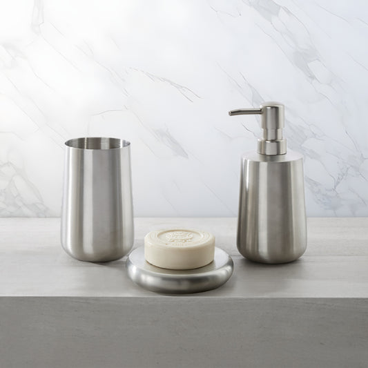 The Classic Brushed Stainless Steel Bath Accessories