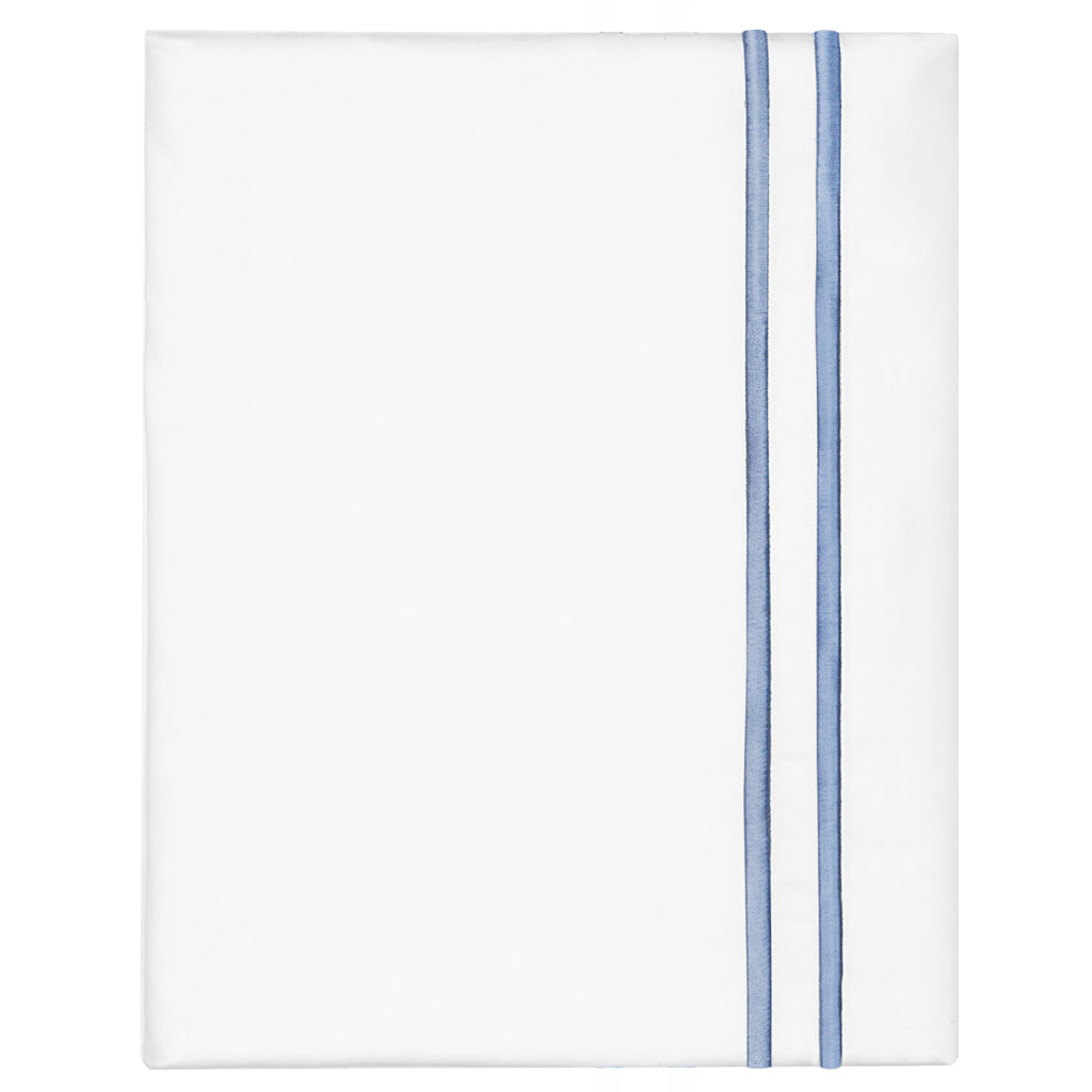 Coastal Blue Lines Embroidered Pillowcase Pair