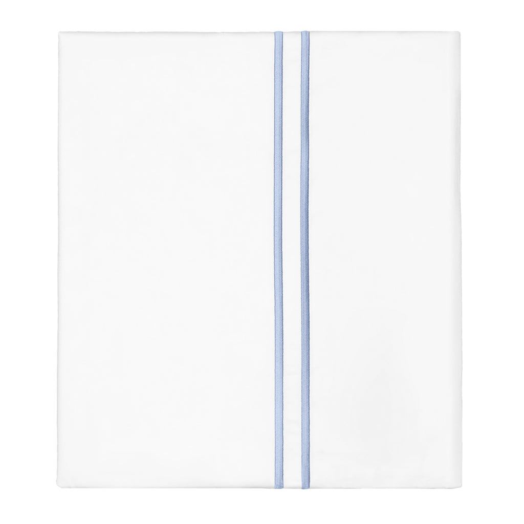 Cornflower Blue Lines Embroidered Flat Sheet