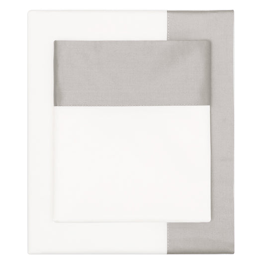 Dove Grey Border Sheet Set (Fitted, Flat, & Pillow Cases)