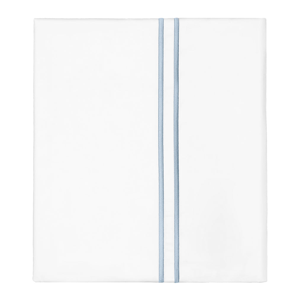 French Blue Lines Embroidered Flat Sheet