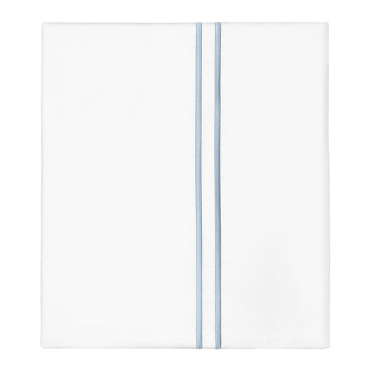 French Blue Lines Embroidered Flat Sheet