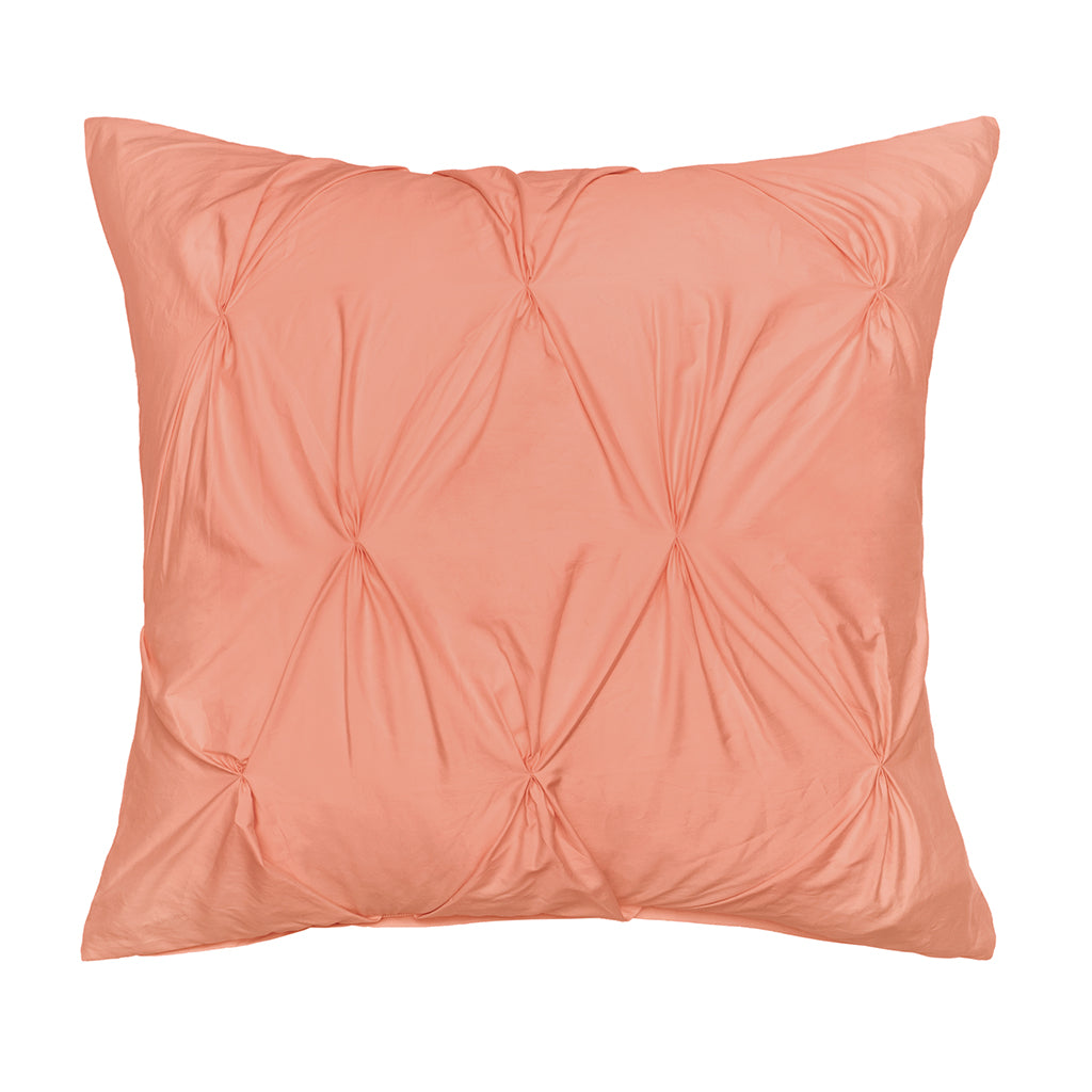 Bedroom inspiration and bedding decor | The Guava Pintuck Square Throw Pillow Duvet Cover | Crane and Canopy