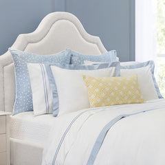 Bedroom inspiration and bedding decor | French Blue Linden Border Duvet Cover | Crane and Canopy