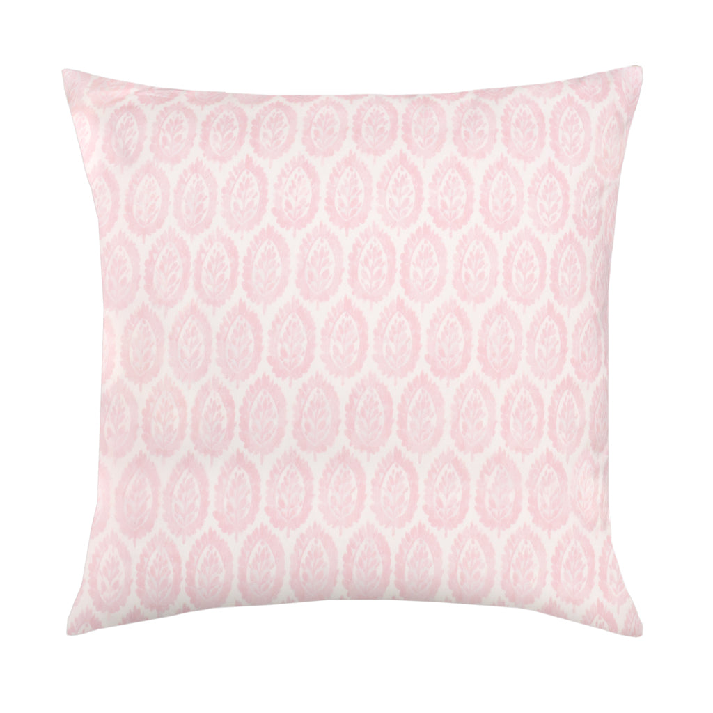 The Pink Boho Leaf Square Throw Pillow