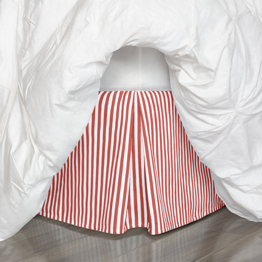 Red Striped Bed Skirt