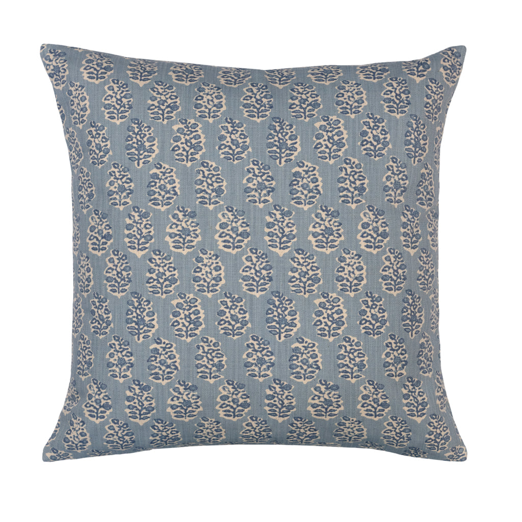 The Blue Sea Blossom Square Throw Pillow