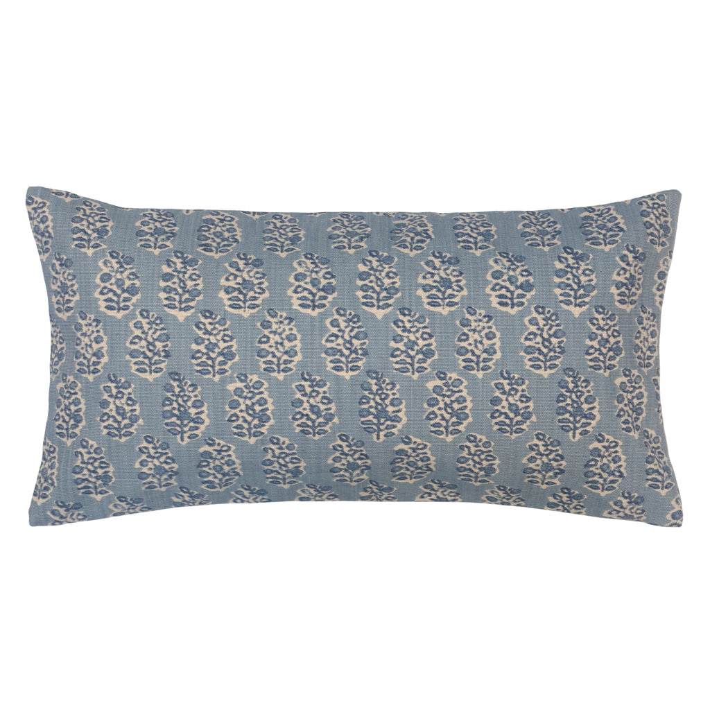The Blue Sea Blossom Throw Pillow