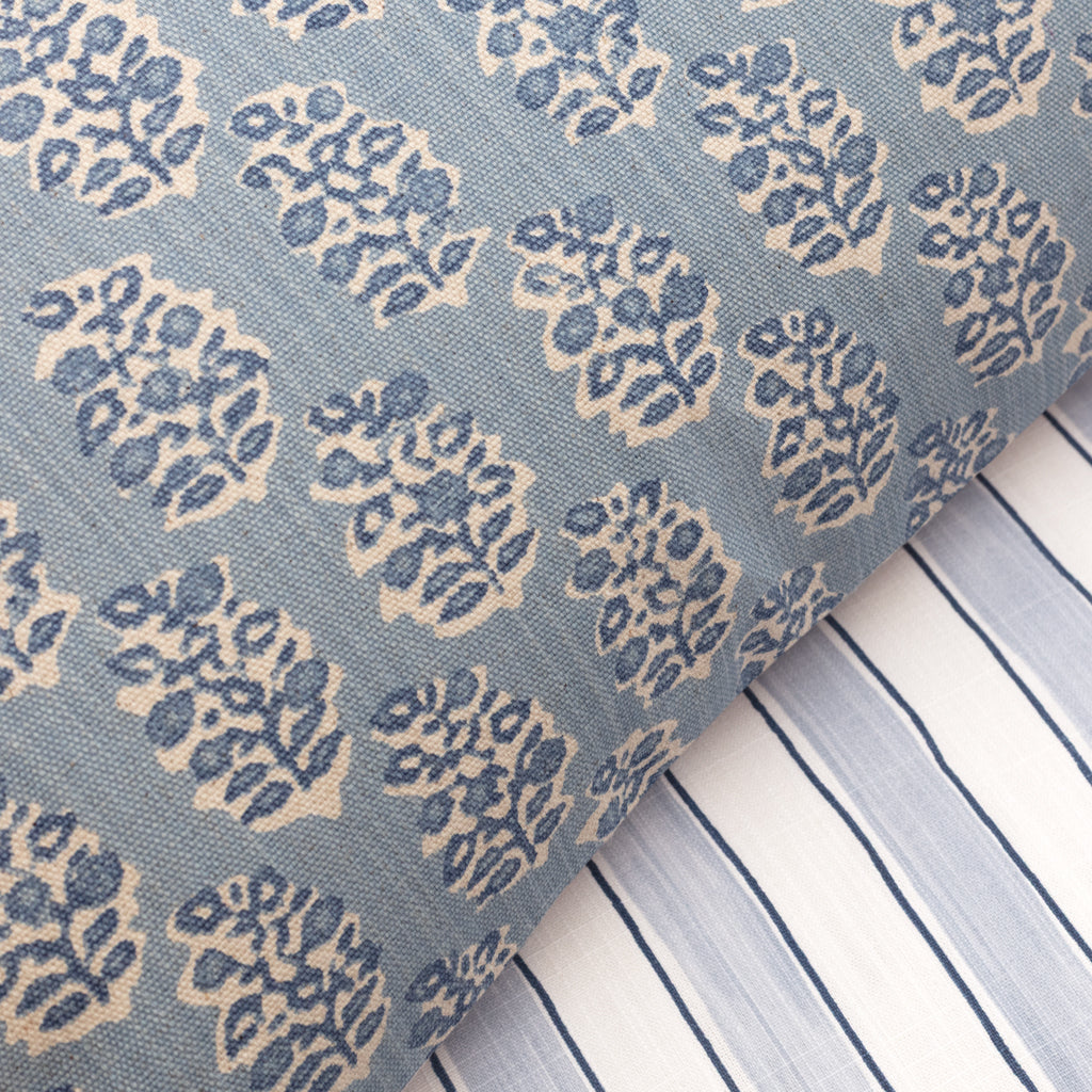 The Blue Sea Blossom Square Throw Pillow