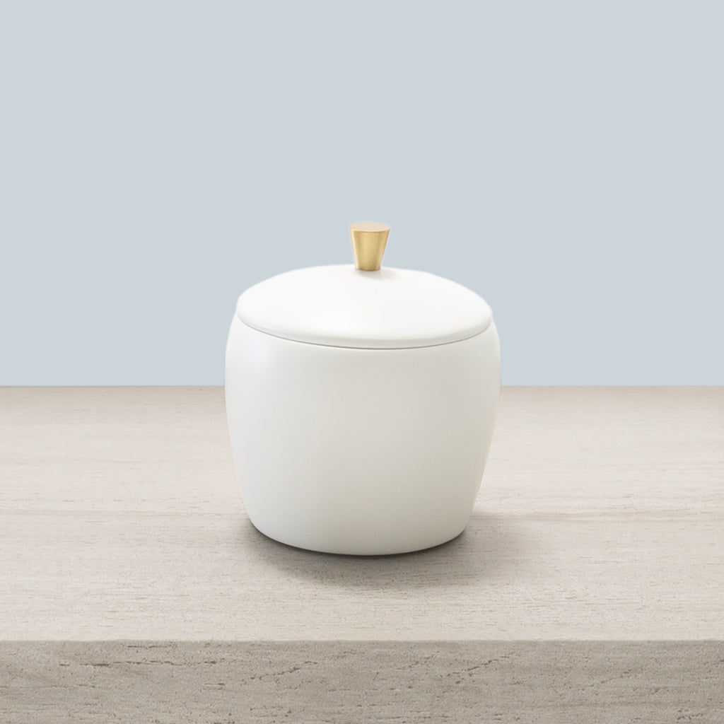 Gold Luna Resin Bath Accessories, Cotton Jar