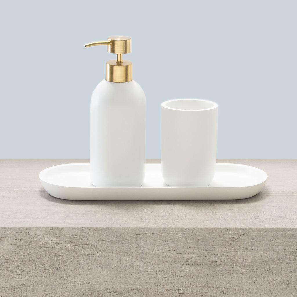 Gold Luna Resin Bath Accessories, Tumbler