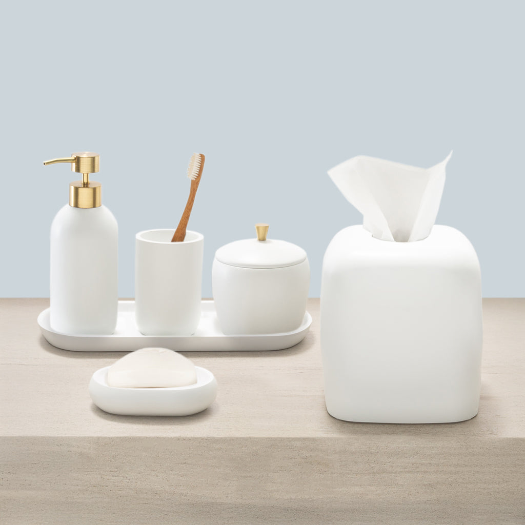 Gold Luna Resin Bath Accessories, Soap Dish