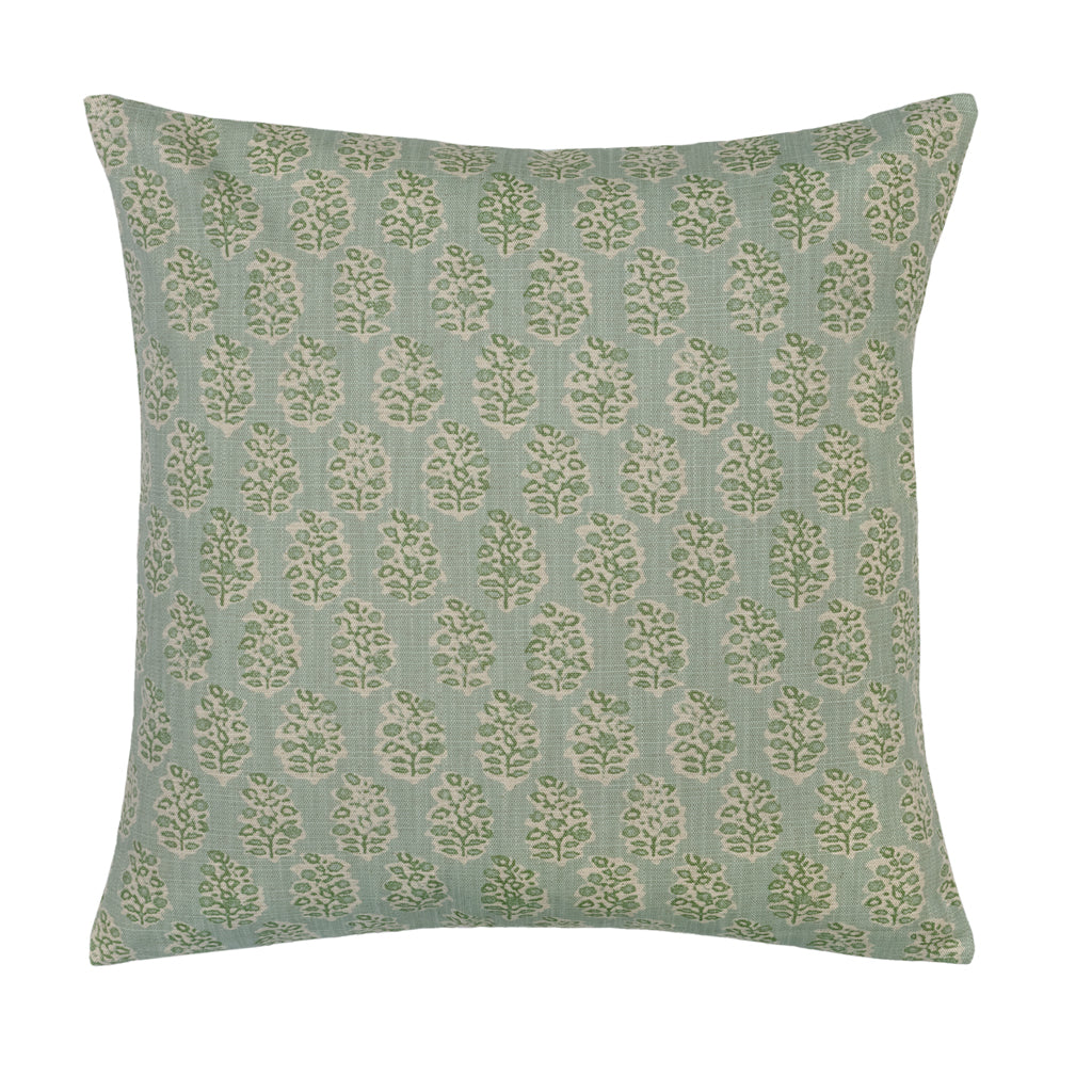 The Green Sea Blossom Square Throw Pillow