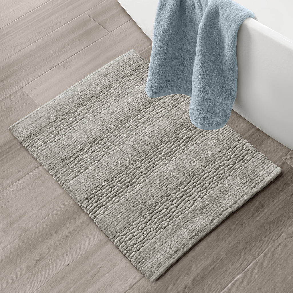 The Grey Shoreline Weave Bath Mat