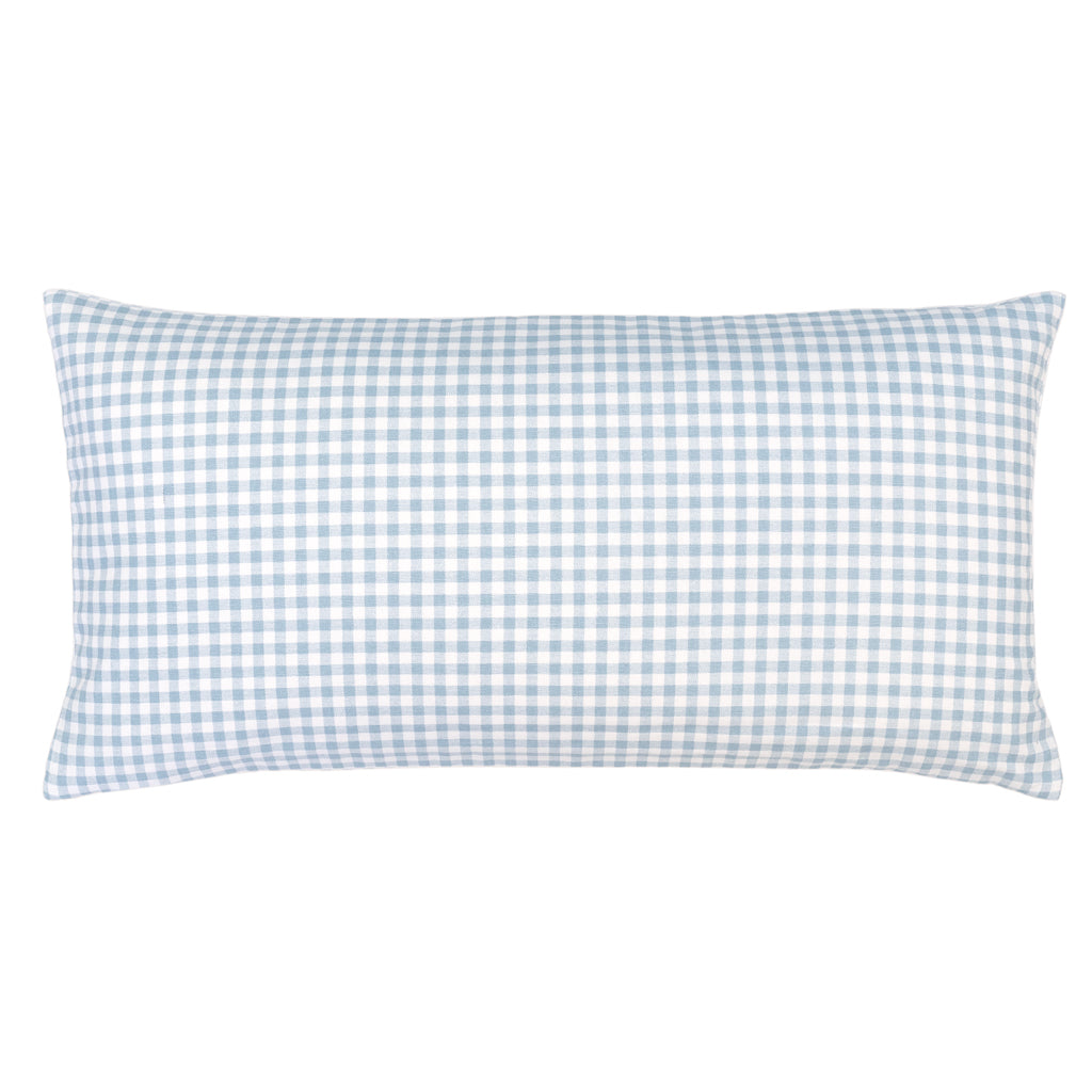 The Light Blue Gingham Throw Pillow