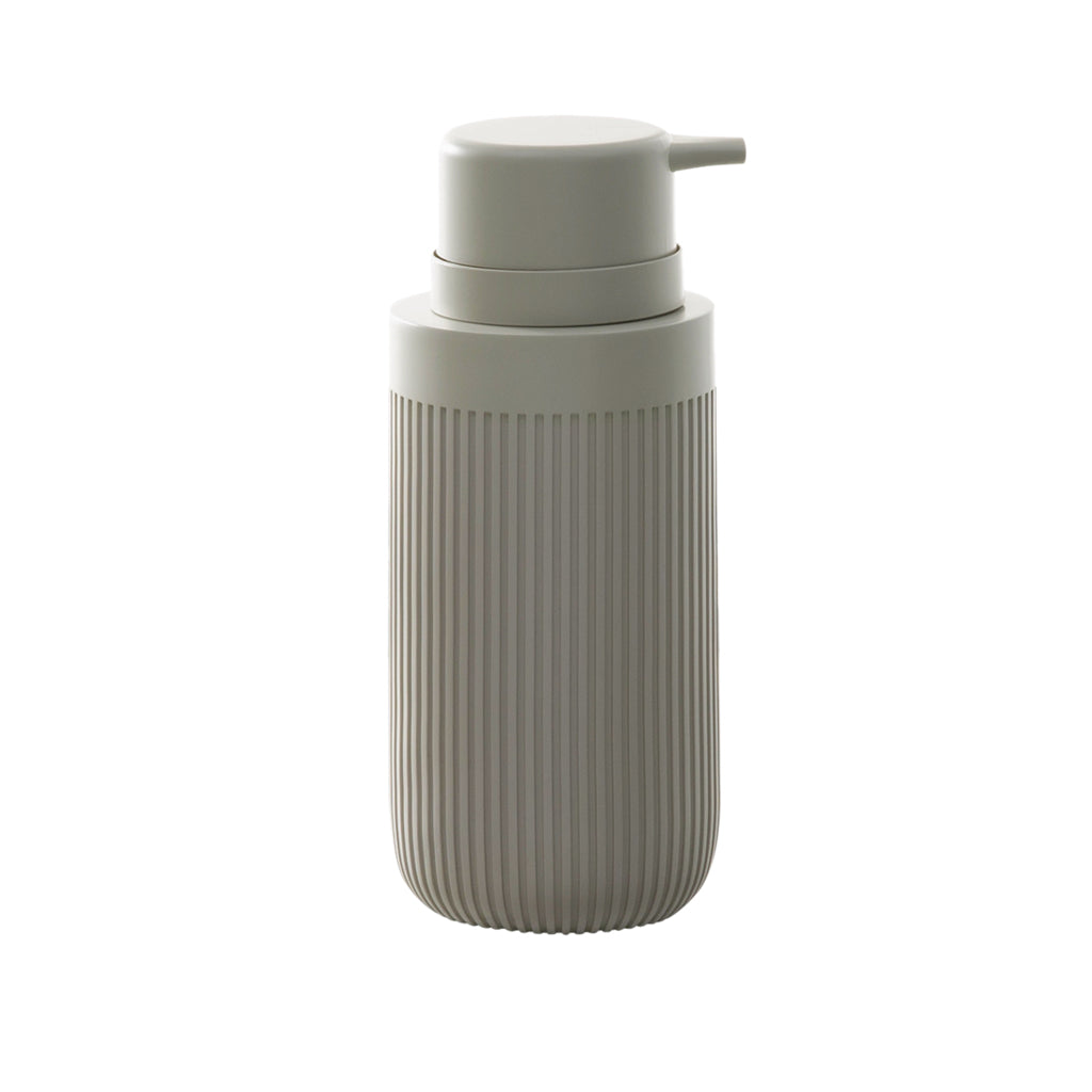 Modern Ribbed Taupe Bath Accessories, Soap/Lotion Pump
