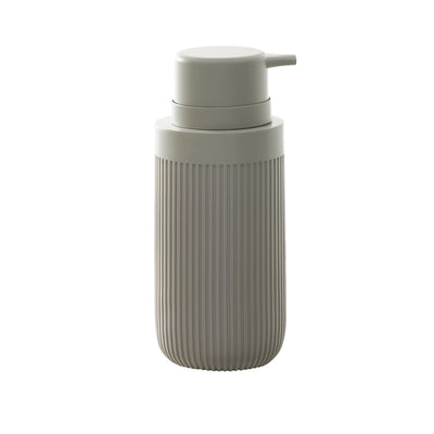 Modern Ribbed Taupe Bath Accessories, Soap/Lotion Pump 