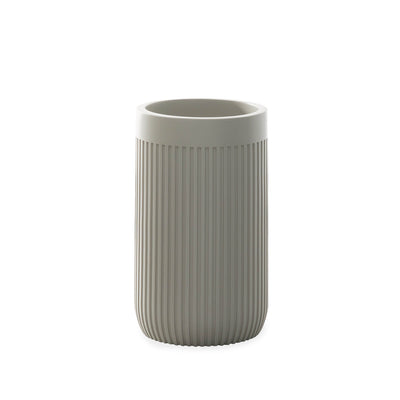 Modern Ribbed Taupe Bath Accessories, Tumbler 