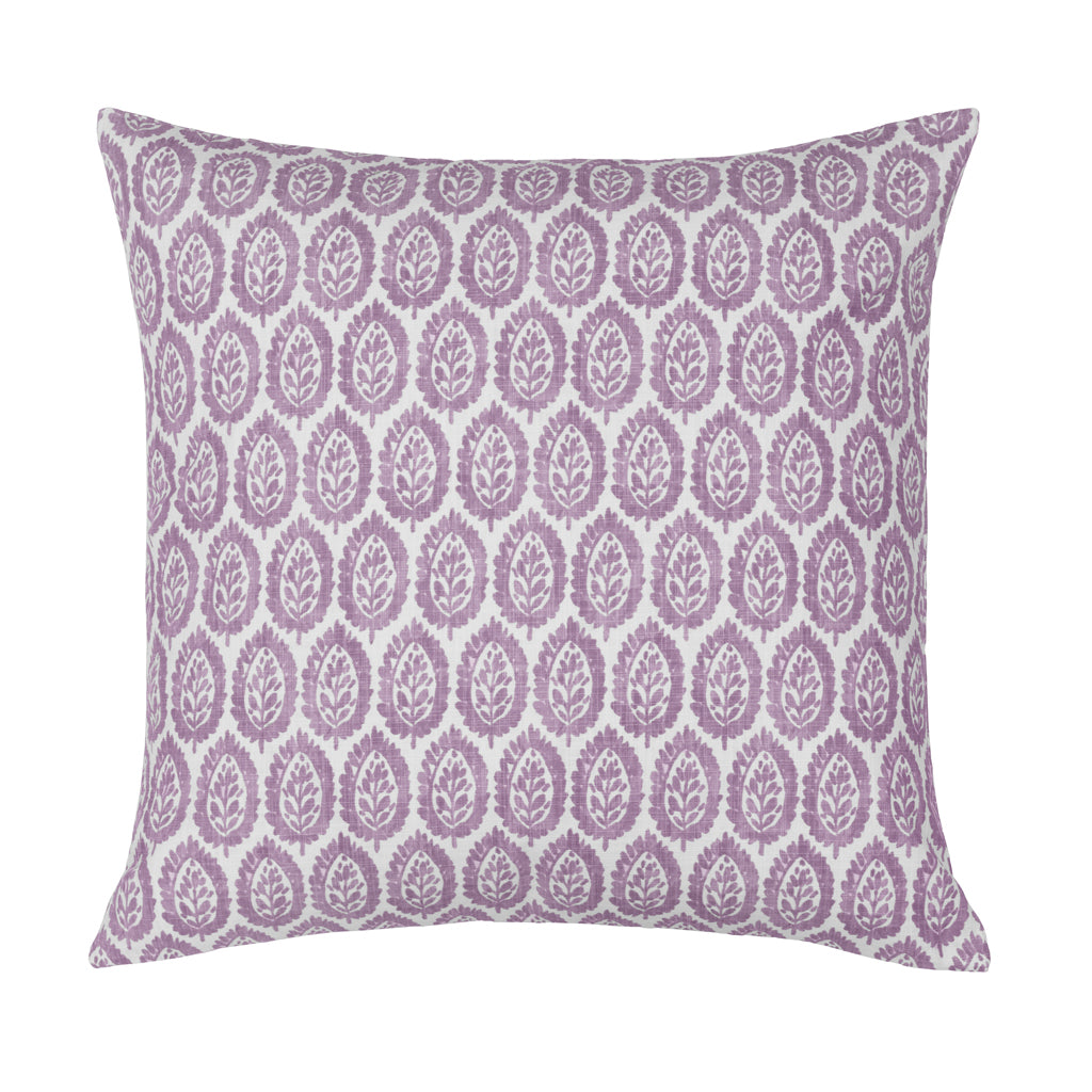 Bedroom inspiration and bedding decor | The Purple Boho Leaf Square Throw Pillow Duvet Cover | Crane and Canopy
