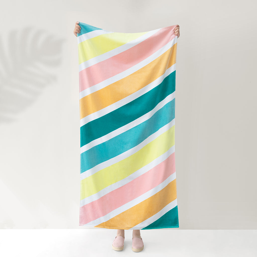 Bedroom inspiration and bedding decor | The Retro Diagonal Striped Beach Towel Duvet Cover | Crane and Canopy