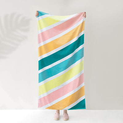 The Retro Diagonal Striped Beach Towel