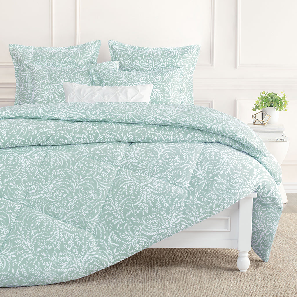 Bedroom inspiration and bedding decor | Wilder Seafoam Green Comforter Duvet Cover | Crane and Canopy