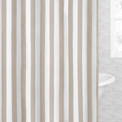 The Taupe Sailor Striped Shower Curtain