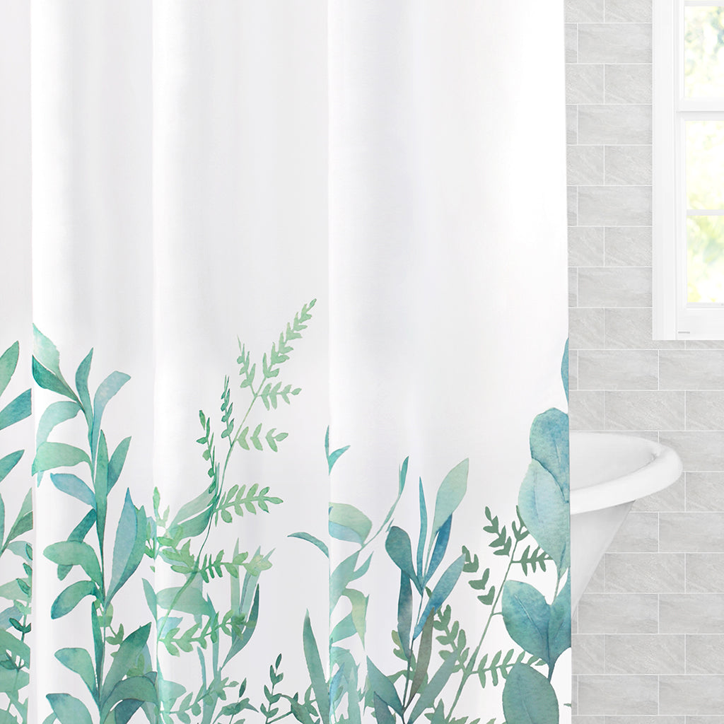 Bedroom inspiration and bedding decor | The Tropical Leaves Shower Curtain Duvet Cover | Crane and Canopy
