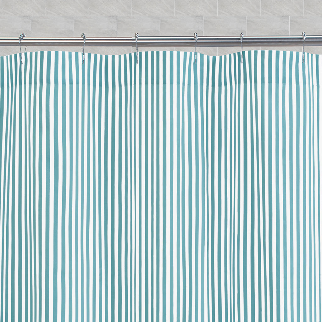 The Turquoise Lines Shower Curtain