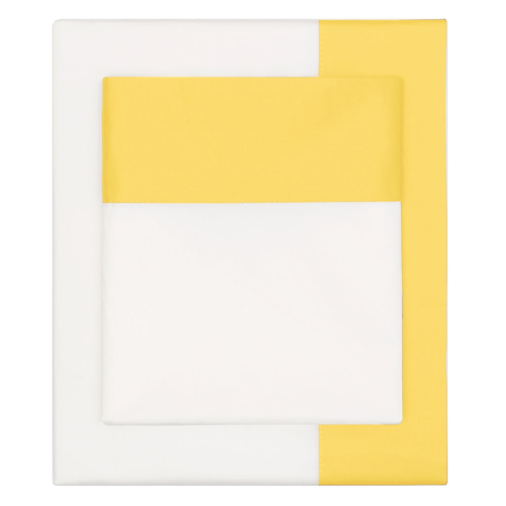 Yellow Border Sheet Set (Fitted, Flat, & Pillow Cases)