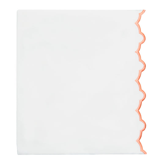 Apricot Scalloped Embroidered Flat Sheet