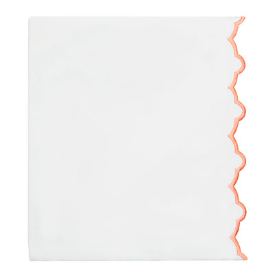 Apricot Scalloped Embroidered Flat Sheet