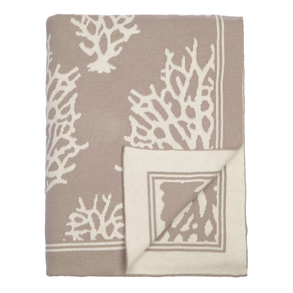The Beige Reef Reversible Patterned Throw