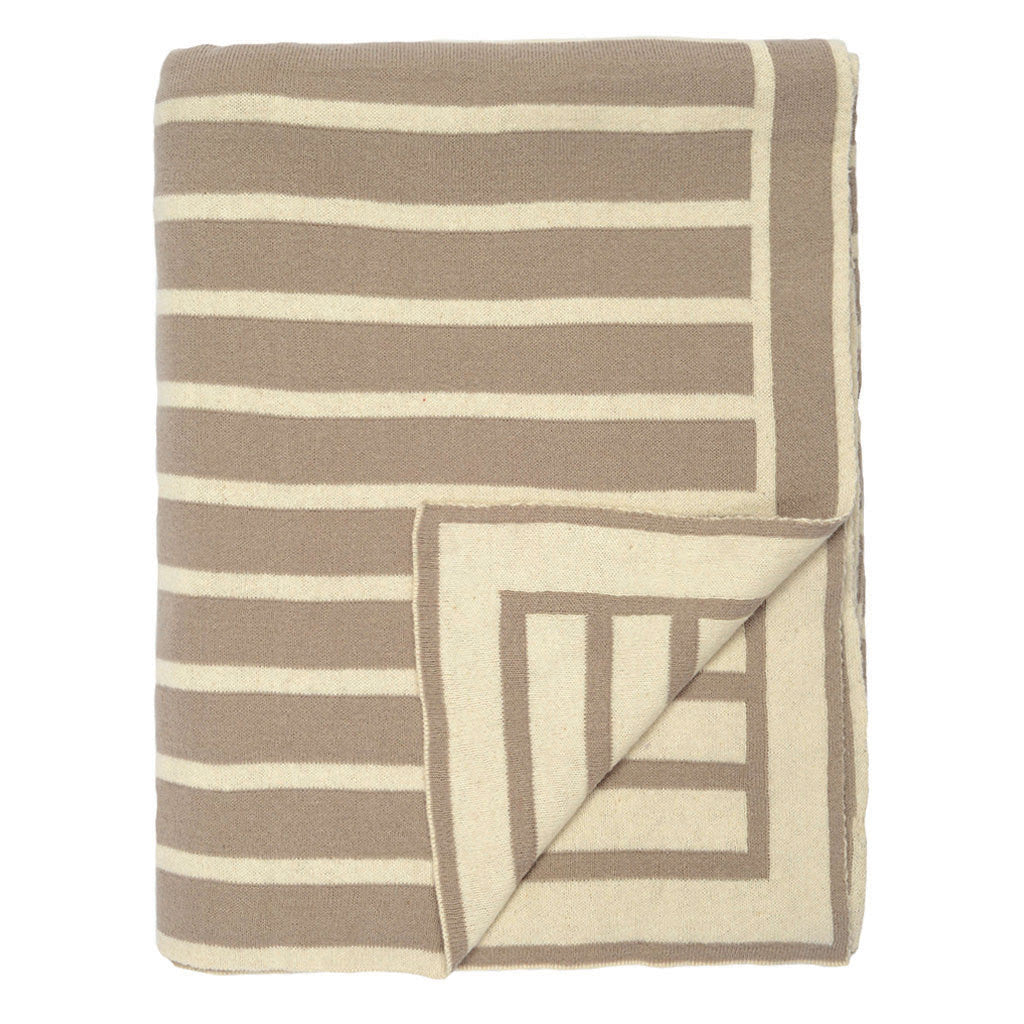 Bedroom inspiration and bedding decor | The Beige Beach Stripes Reversible Patterned Throw | Crane and Canopy