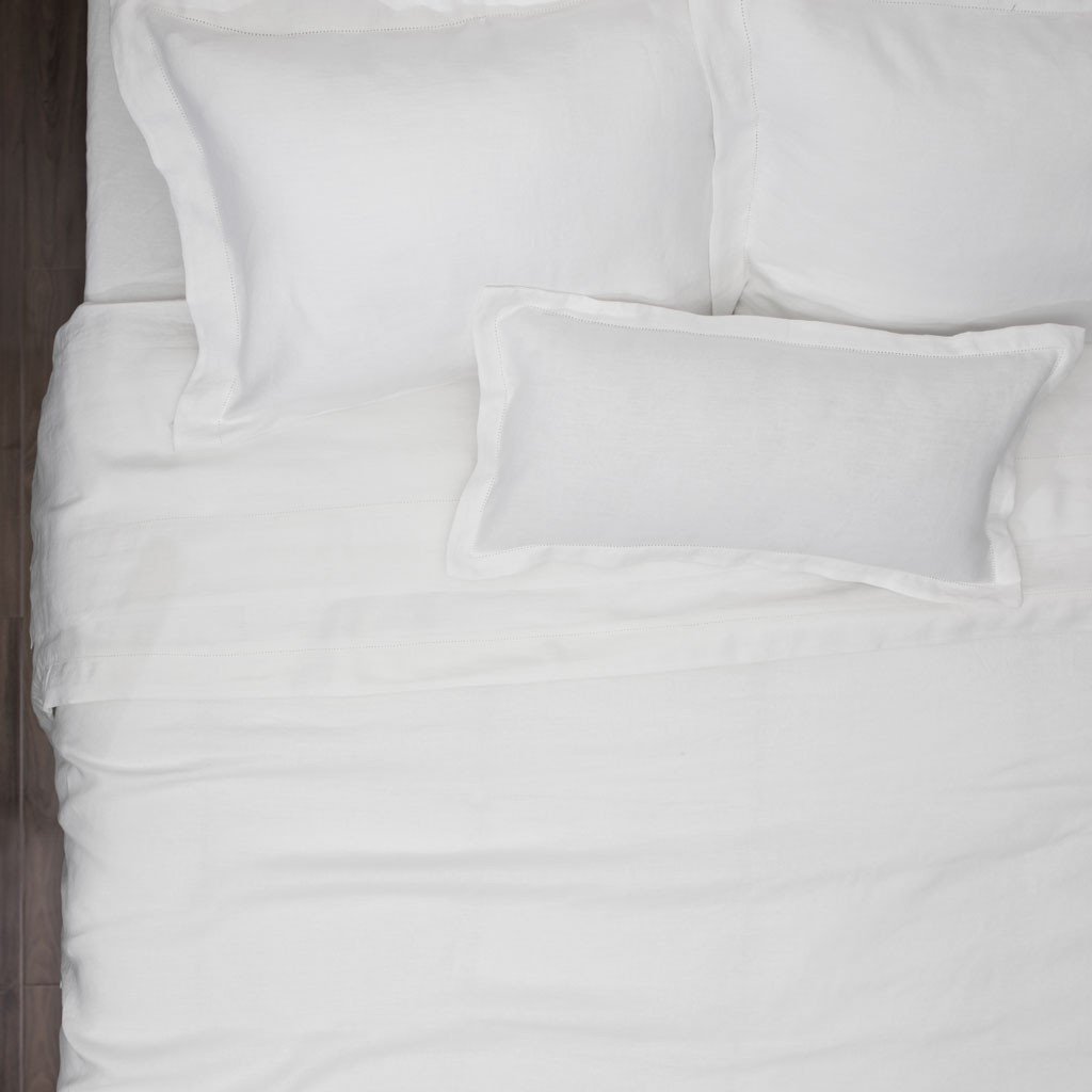 Lane White Belgian Linen Duvet Cover