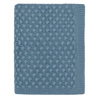Blue Bubble Knit Throw