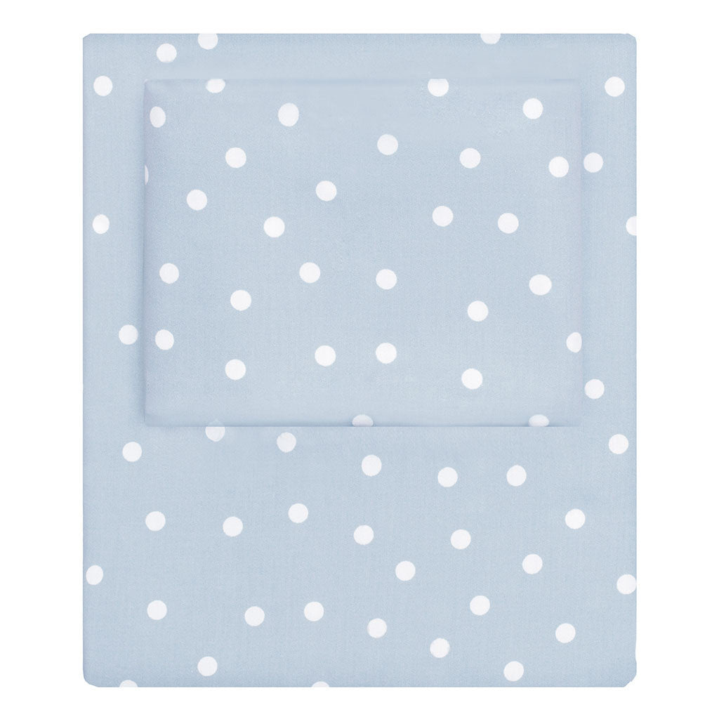Bedroom inspiration and bedding decor | French Blue Polka Dots Flat Sheets | Crane and Canopy