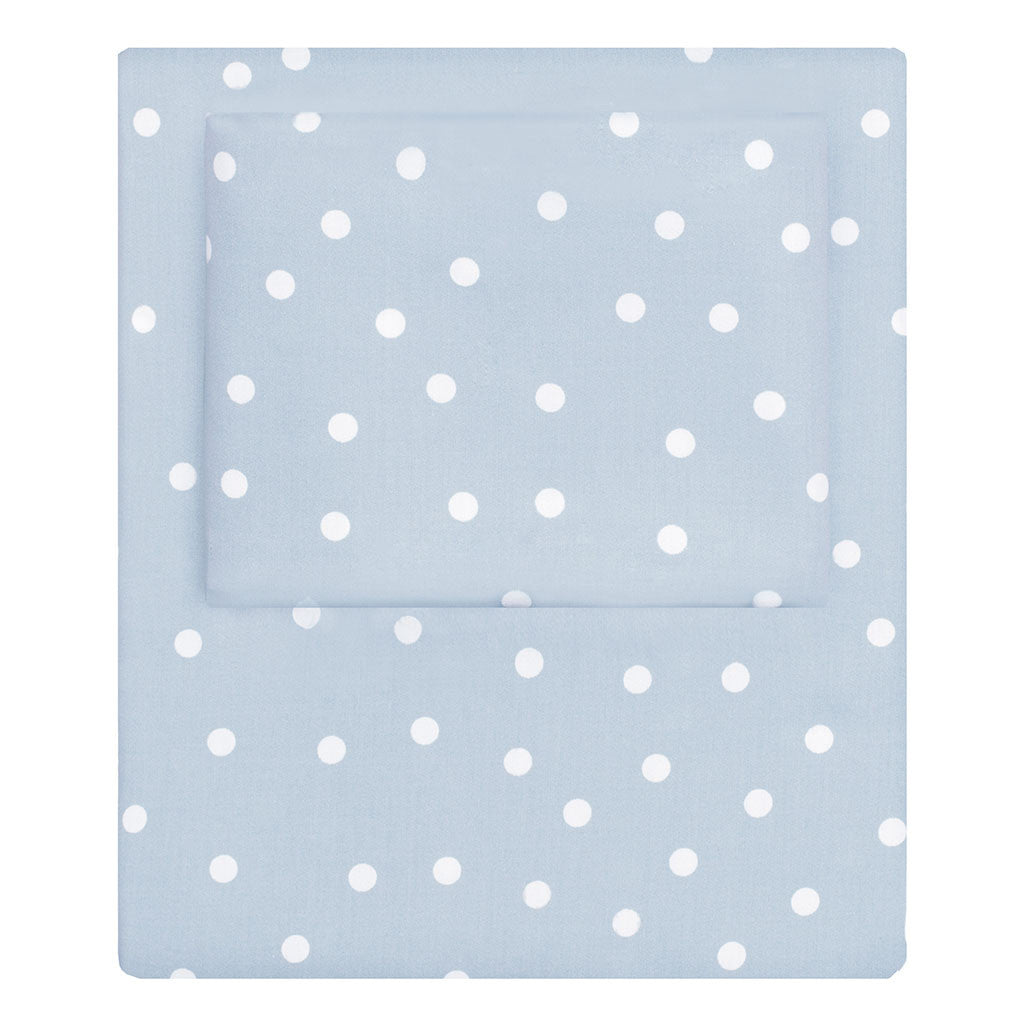 French Blue Polka Dots Sheet Set 2 (Fitted & Pillow Cases)