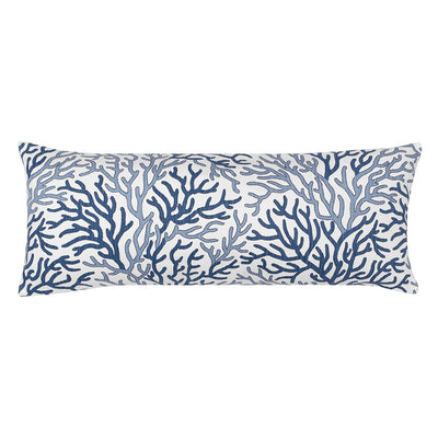 The Blue and Navy Reef Extra Long Lumbar Throw Pillow