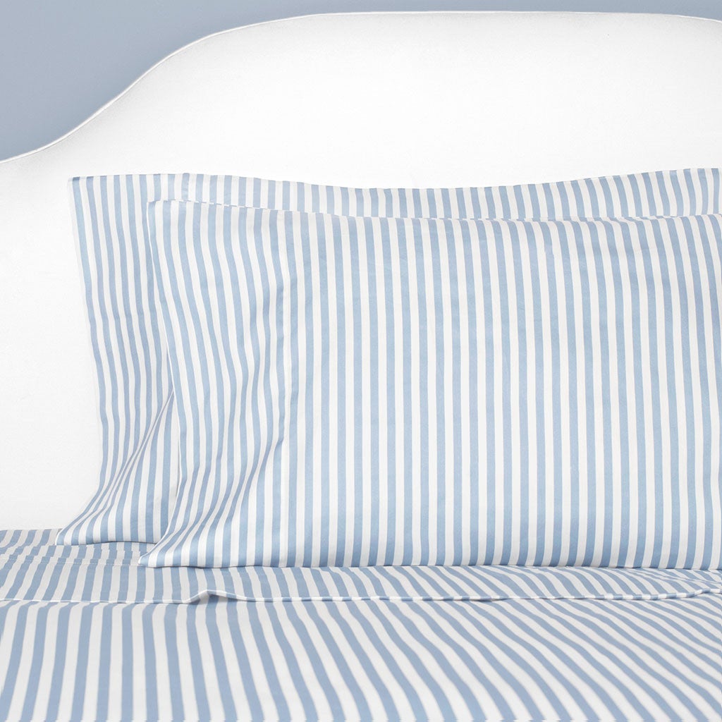 French Blue Striped Sheet Set 2 (Fitted & Pillow Cases)