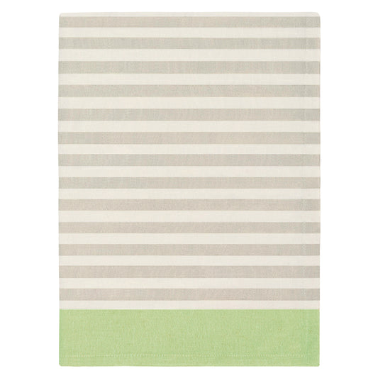The Border Stripe Beige and Green Tea Towel