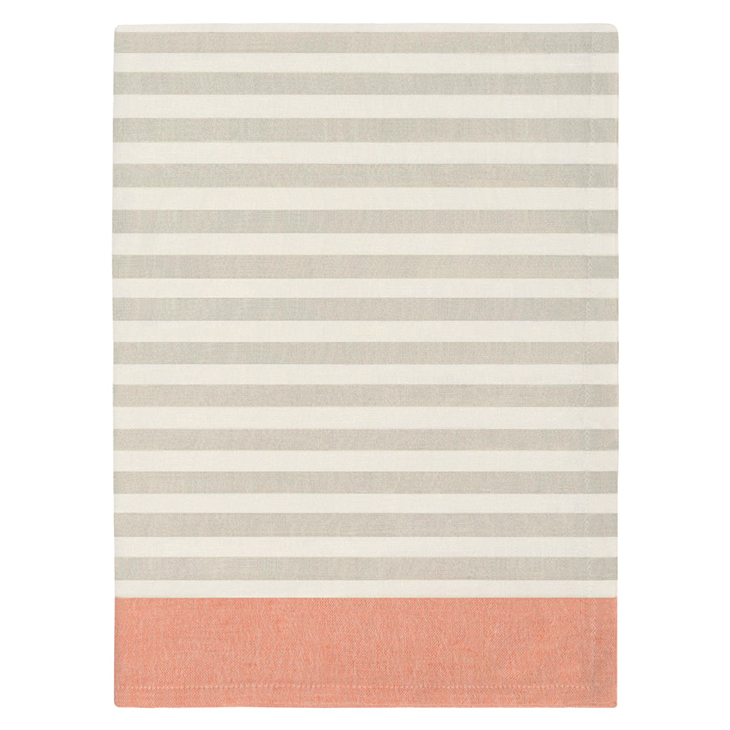 Border Stripe Beige and Orange Tea Towel Â