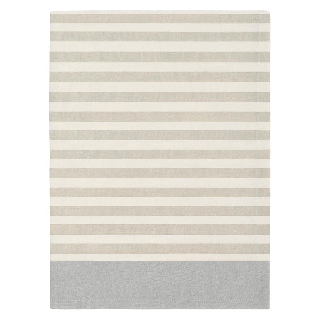 The Border Stripe Beige and Grey Tea Towel Â