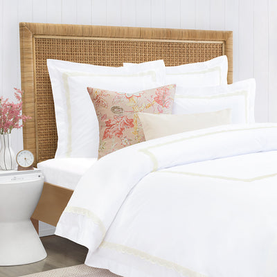 Camellia Ivory Scalloped Percale Duvet Cover