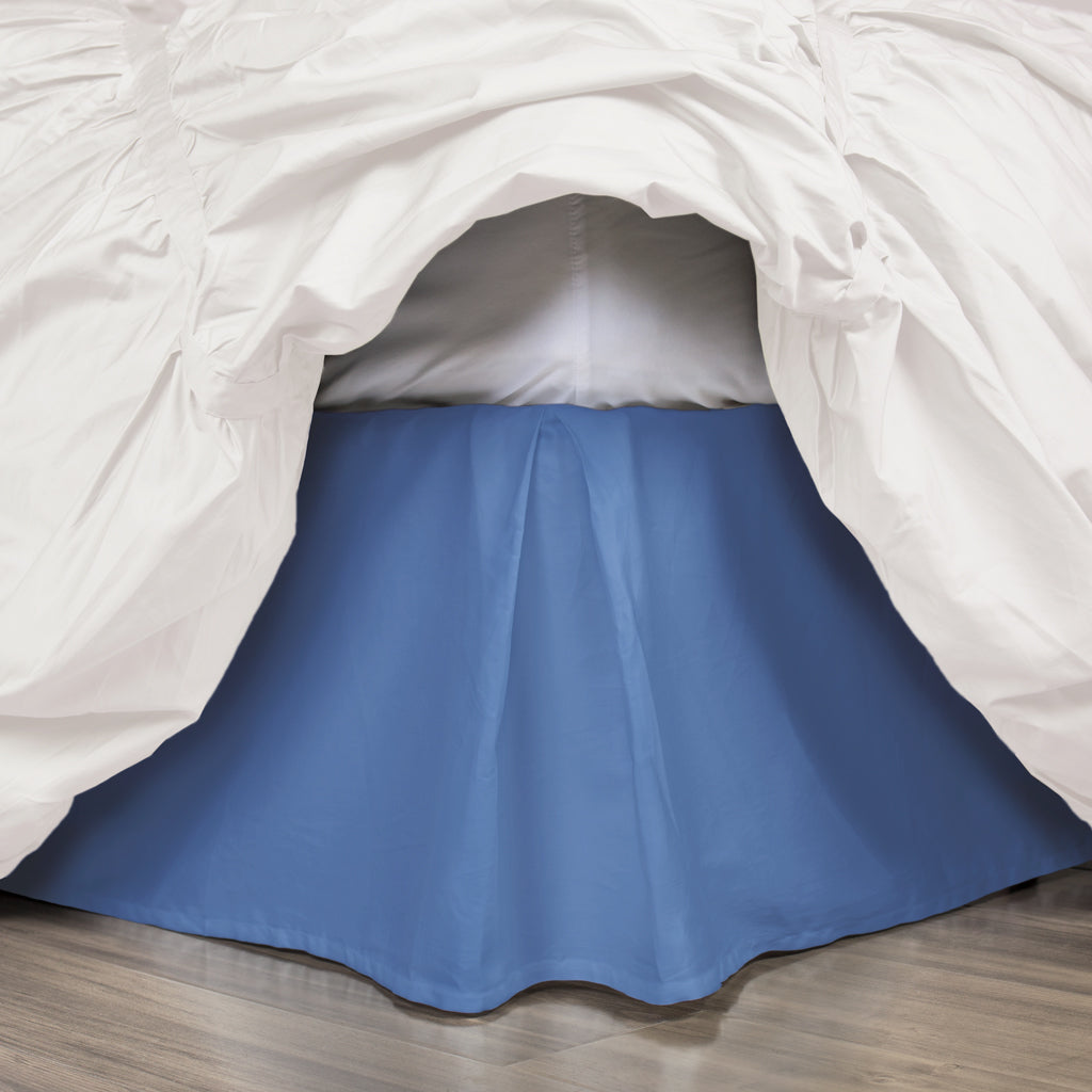 Bedroom inspiration and bedding decor | The Capri Blue Pleated Bed Skirt Duvet Cover | Crane and Canopy