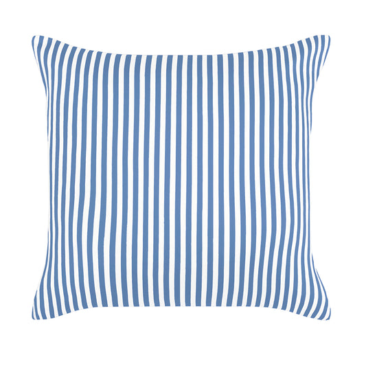 The Capri Blue Striped Square Throw Pillow