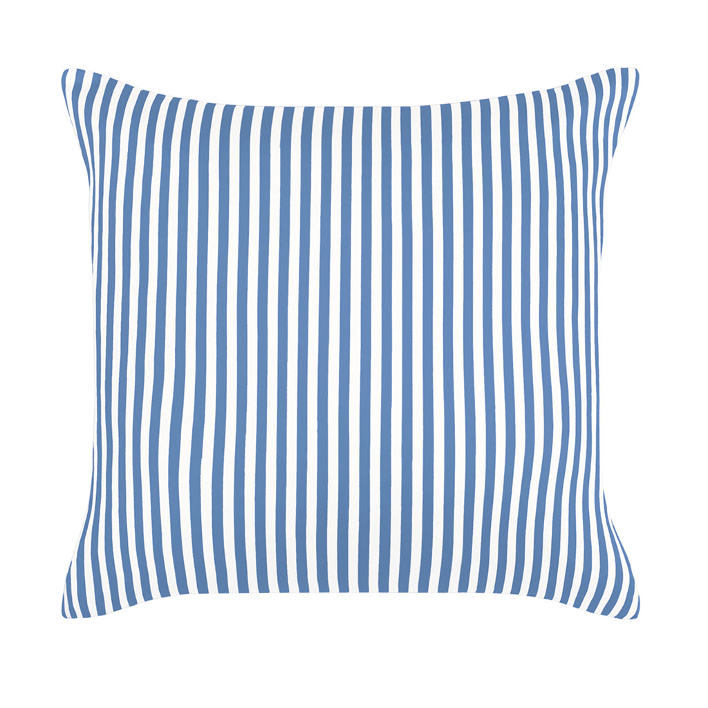 The Capri Blue Striped Square Throw Pillow